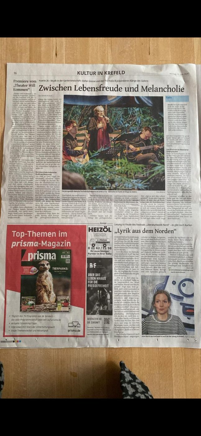 Artikel in der Westdeutschen Zeitung über FraSe B